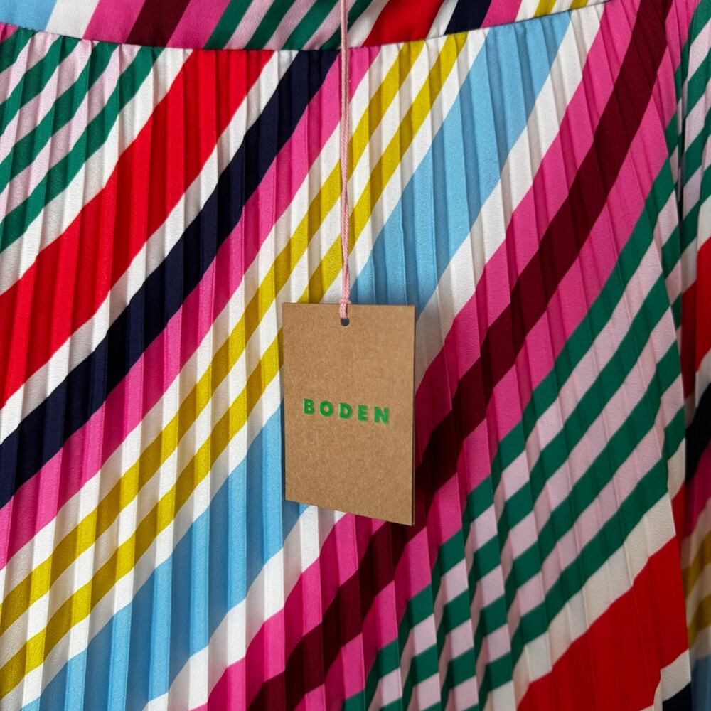Boden lined striped multi-color skirt women size 8